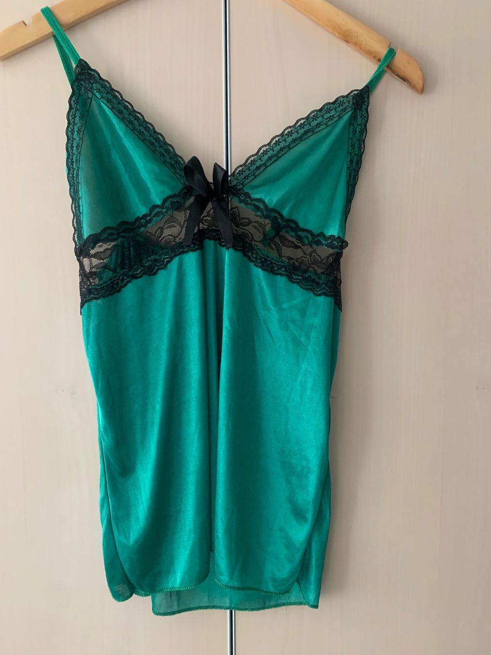 Negligees & Pigiami: Sommer Pyjama Set, smaragdgrün, mit Spitze, Gr. S oder M – Usato da Rosshäusern venduto da MiJoDoOl 1