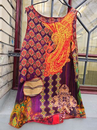 Kleidung: Hängerkleid Seide bunt