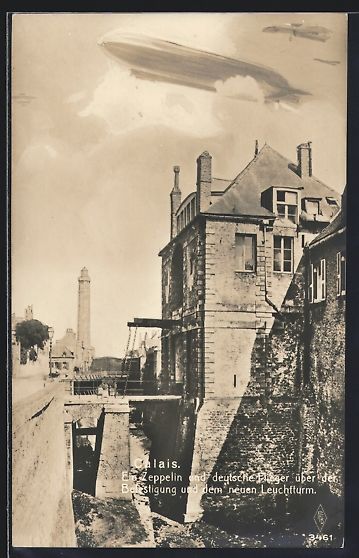 Foto & Poster: Calais, Ein Zeppelin und deutsche Fliege – Usato da Berlin venduto da bartko-reher