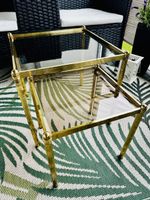 Zwei Vintage Couchtische - Glas Gold Messing