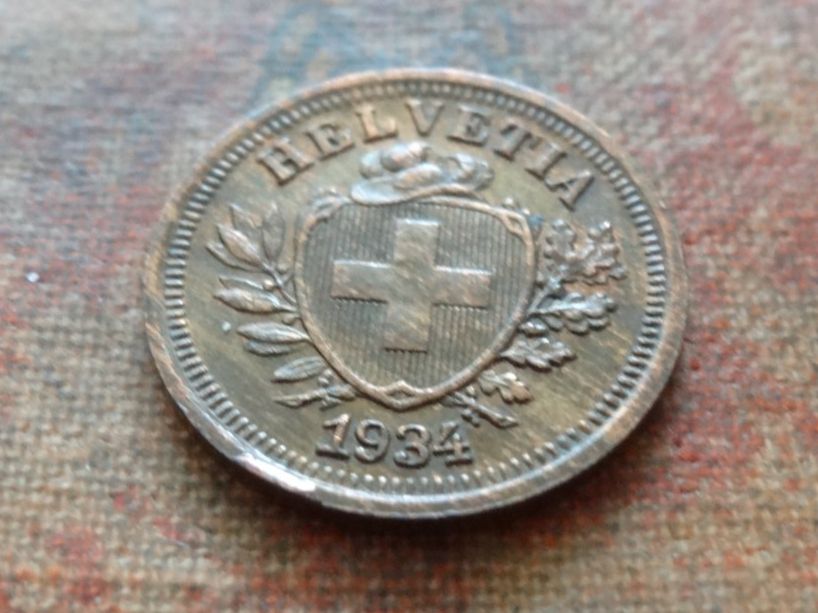 Alle Münzen: 1 Rp. 1934  (B) – Gebraucht aus Romanel-sur-Lausanne von Swift13
