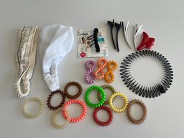 Haargummi Spirale Haarband zickzack Haarklammer Pouff clip