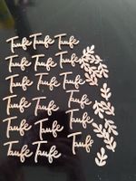 Taufdeko Holz Schriftzug "Taufe" & Blätter, Natur Deko