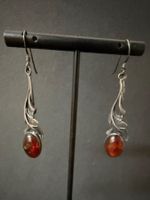 Vintage Silber Ohrringe mit Bernstein 925