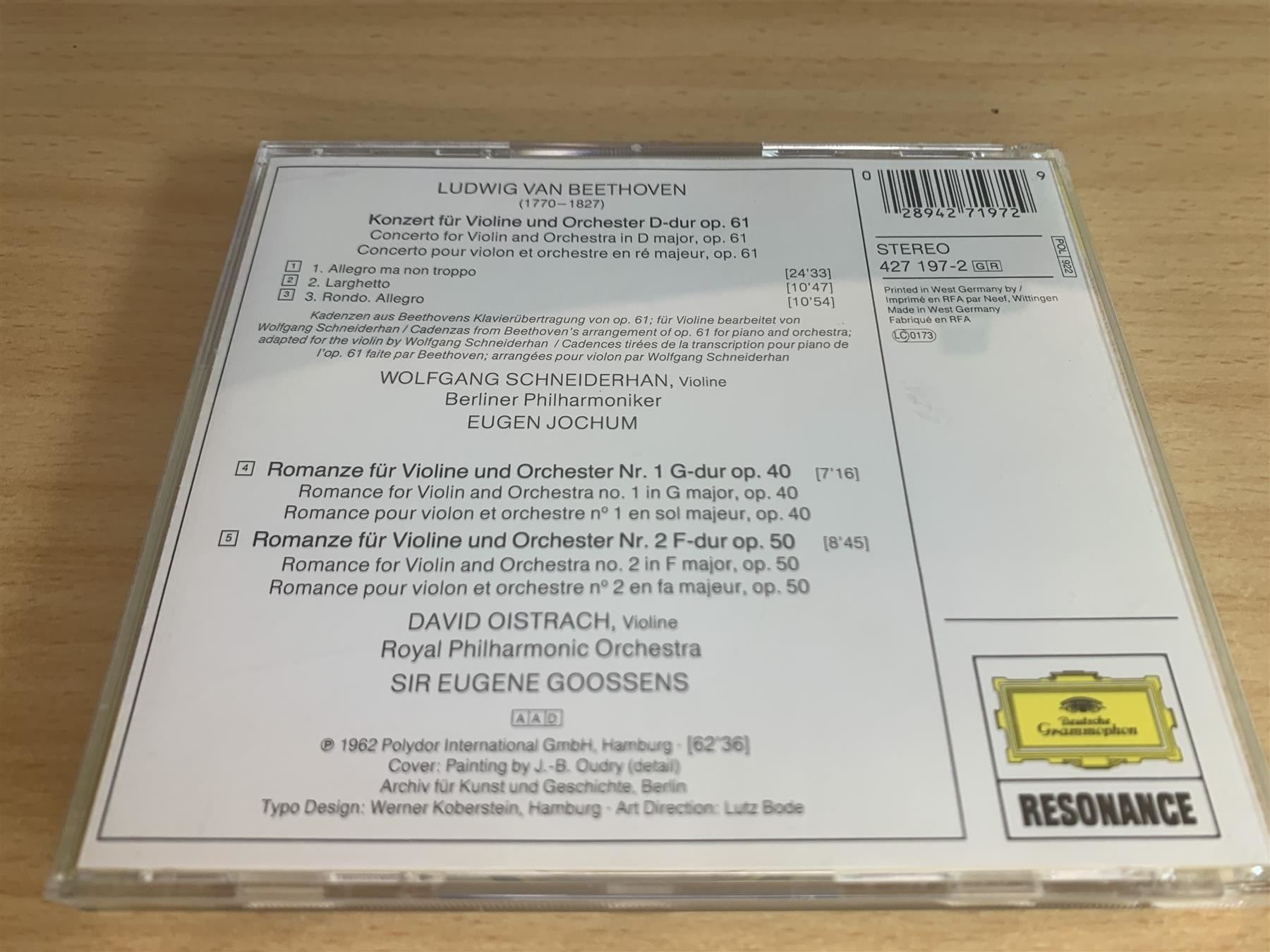 CDs: Beethoven - Violinkonzert/Romanzen Nr. 1 & 2 – Gebraucht aus Rikon im Tösstal von Alpenmutz 1