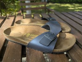 Birkenstock Madrid Sandalen Gr. 39 Dunkelblau Damen