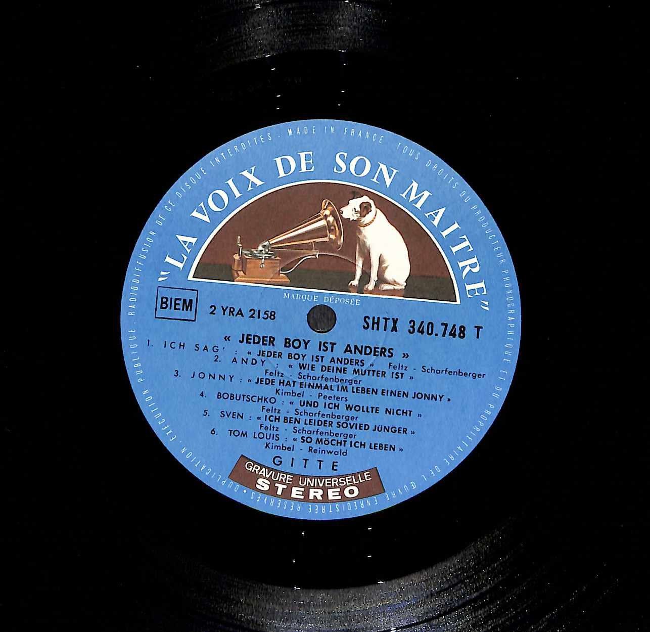 Vinyles: LP Gitte - Jeder Boy ist anders – D'occasion à Trimmis par Beax72 2