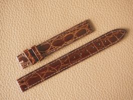 NOS 12mm Kastanie Croco-grain Uhrenband Damenuhr Kroko12x12