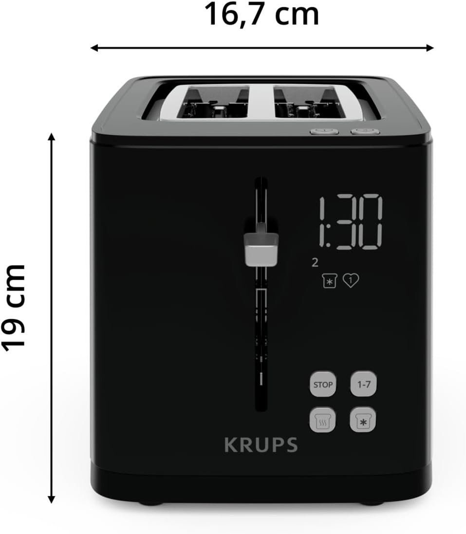 Elettrodomestici da cucina: Toaster 2 Scheiben Digitalanzeige Countdown schwarz 850 Watt – Nuovo e nell'imballaggio originale da Genève venduto da Top-Trend 1