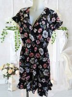 Sommerkleid schwarz mit Blumenmuster Gr. L NEU