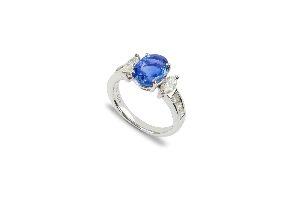 Bagues: Unerhitzter Sri-Lanka Saphir Ring in Platinum – Neuf (Voir description) à Cologny par Chrono_supply 3