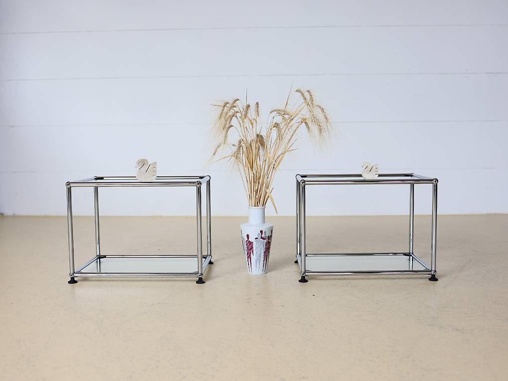 USM Tavoli: USM Haller Beistelltische aus Glas – Usato da Meinisberg venduto da atelier_TILIJA 3