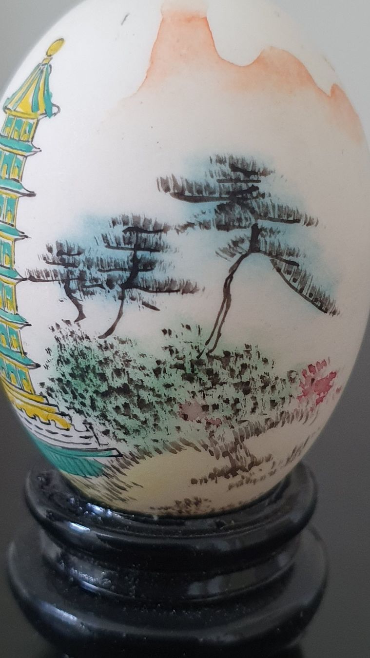 Statuette: 2 antike, chinesische Eier/handbemalt/gemarkt – Usato da Glattfelden venduto da sessa123 6