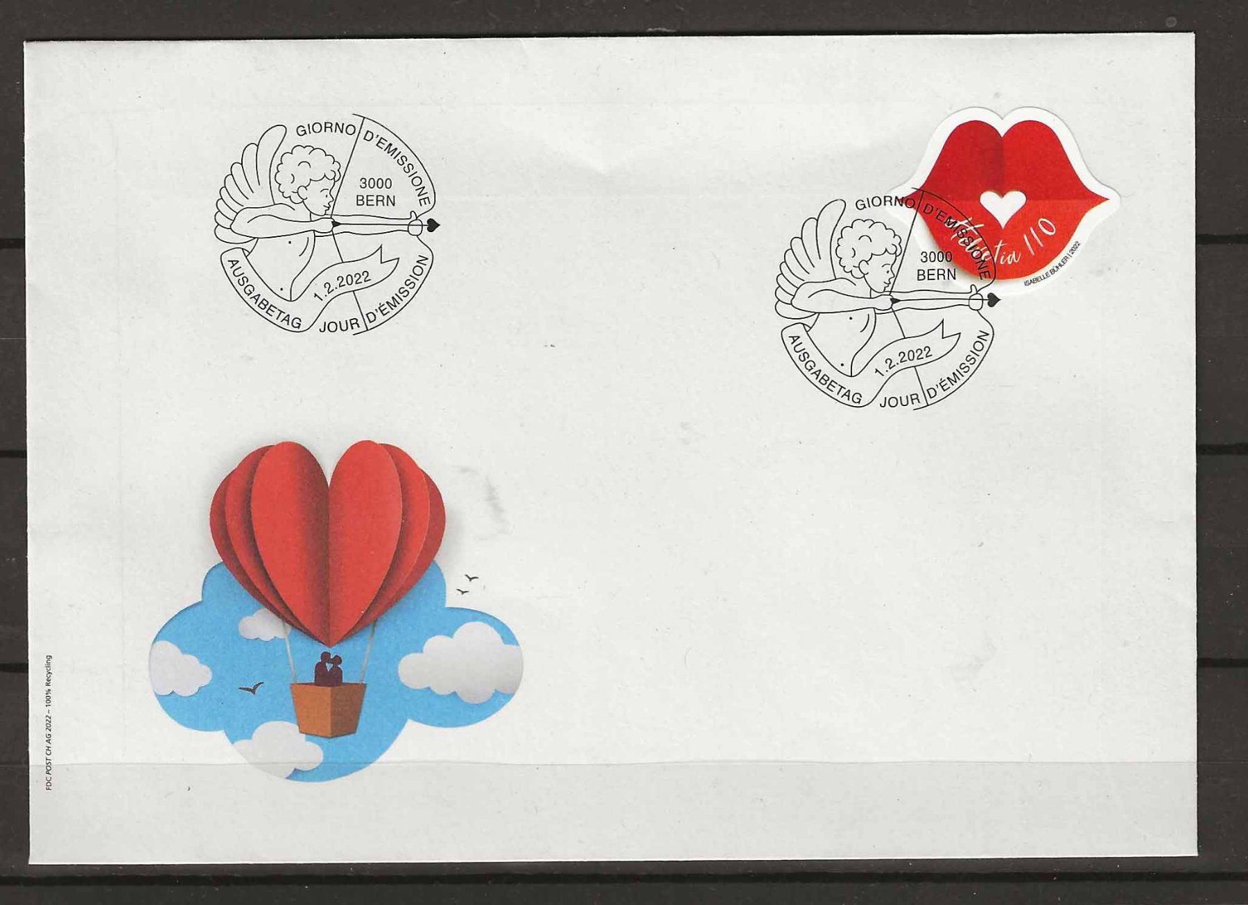 Tutti i francobolli: F1864 - FDC Bisou – Usato da Trélex venduto da Phil_Albert