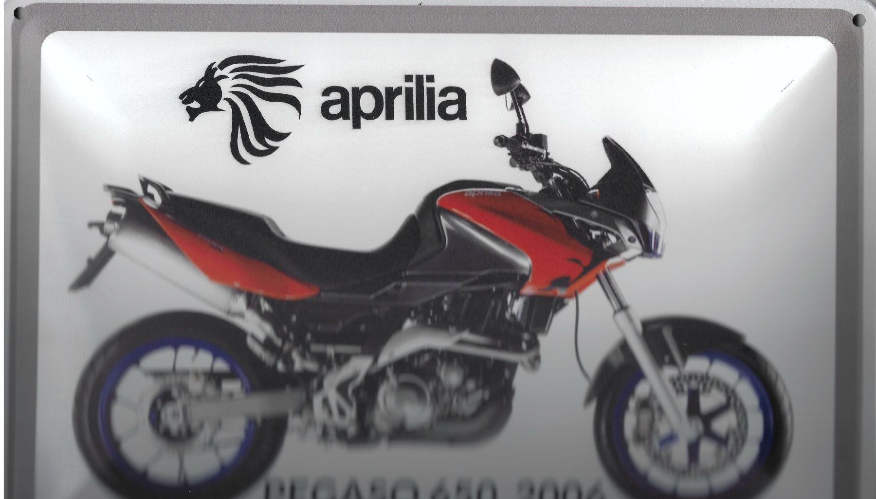 Aprilia Insegne: Blechschild-APRILIA-PEGASO 650 - 2006 – Nuovo e nell'imballaggio originale da Rupperswil venduto da big-one-sale