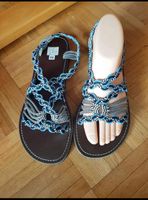 Sandales d'été tressées bleu et blanc,  taille 40, neuf