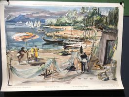 Vintage Schulwandbild SOMMERZEIT #G19 LxB: 65,5x90cm Zustand