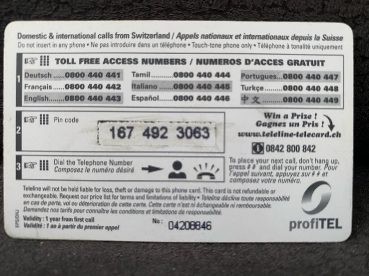 Cartes de téléphone: Teleline – D'occasion à Lausanne par babacard10 1