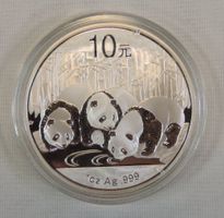 China Panda Silbermünze 2013, 1 oz Ag. 999 gekapselt
