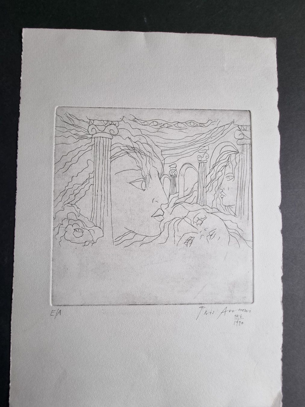 Grafiken & Lithographien: IRIS AUNONI RADIERUNG SIGNIERT E,A GRÖSSE  38X26CM – Gebraucht aus Gersau von grafik-kunst 3