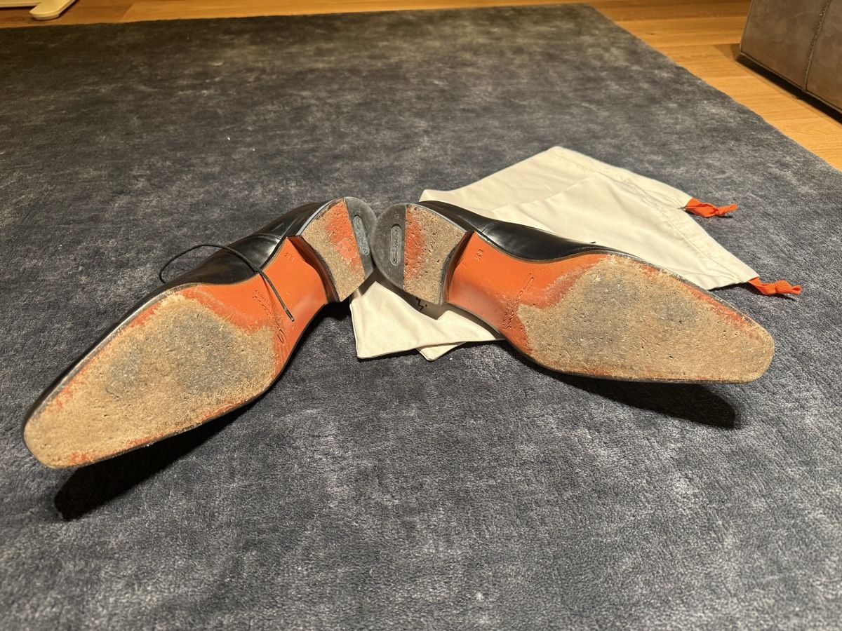Santoni Scarpe da uomo: Santoni Herrenschuhe, schwarz, 8.5 – Usato da Meggen venduto da Pilatus051 2