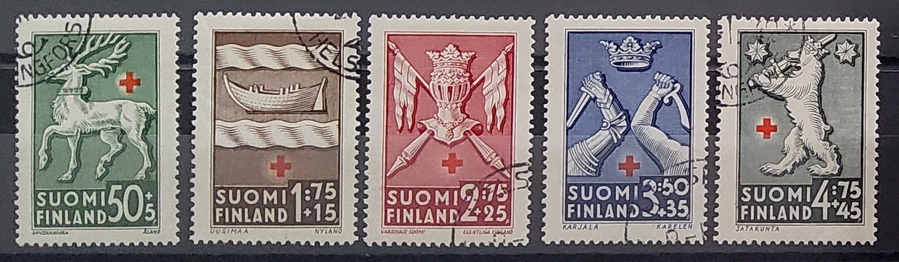 Tutti i francobolli: Finnland Rotes Kreuz 1942, Serie gestempelt – Usato da Buchrain venduto da mue_kru