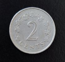 2 Cents Münze Malta 1977