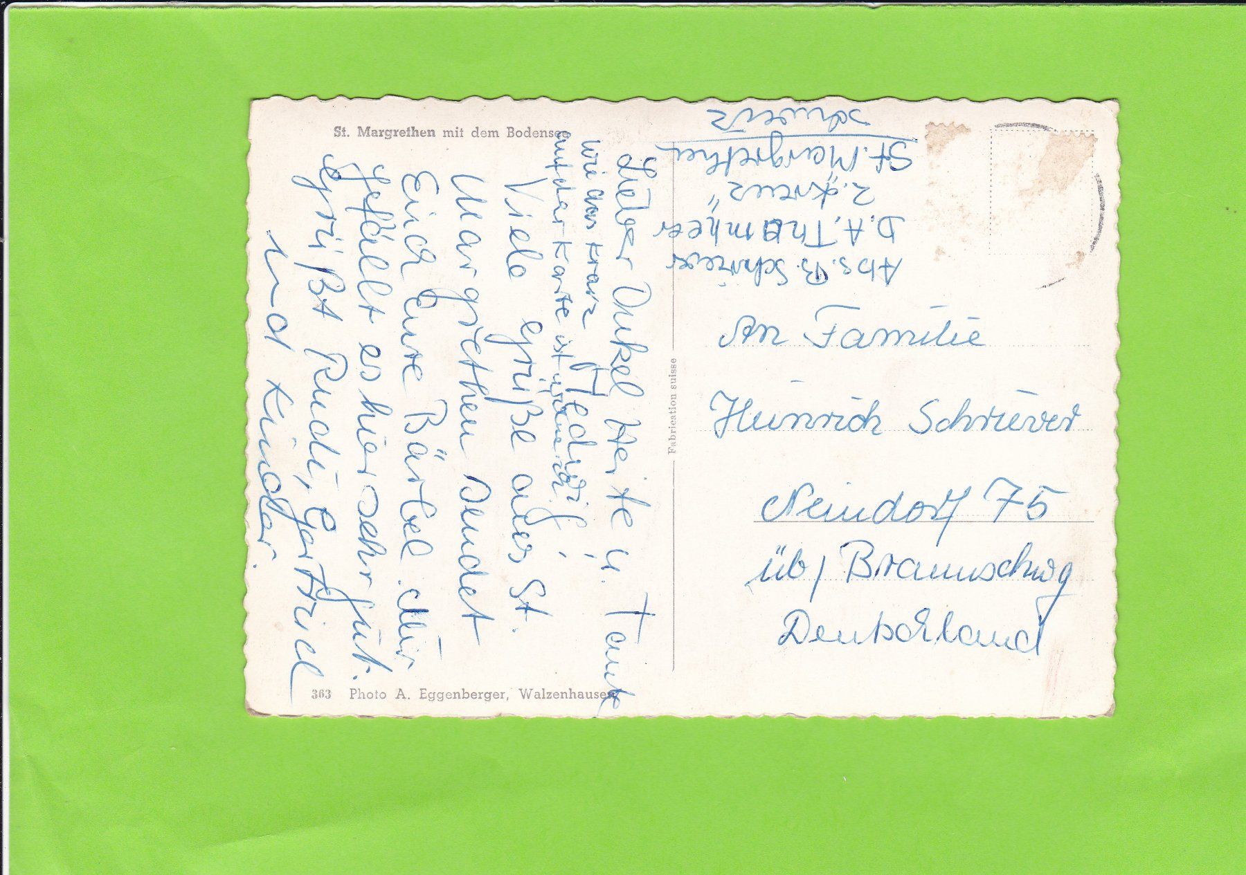 Cartoline postali: St. Margrethen mit dem Bodensee – Usato da St. Peterzell venduto da neckertal 1