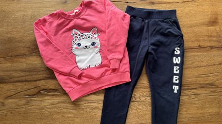 Pink Sweater & Blue Pants Set  Gr. 104
