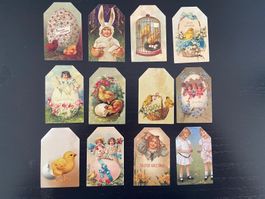 12 Oster Etiketten Nostalgie Poesie Ostern Easter 🐣 Tags