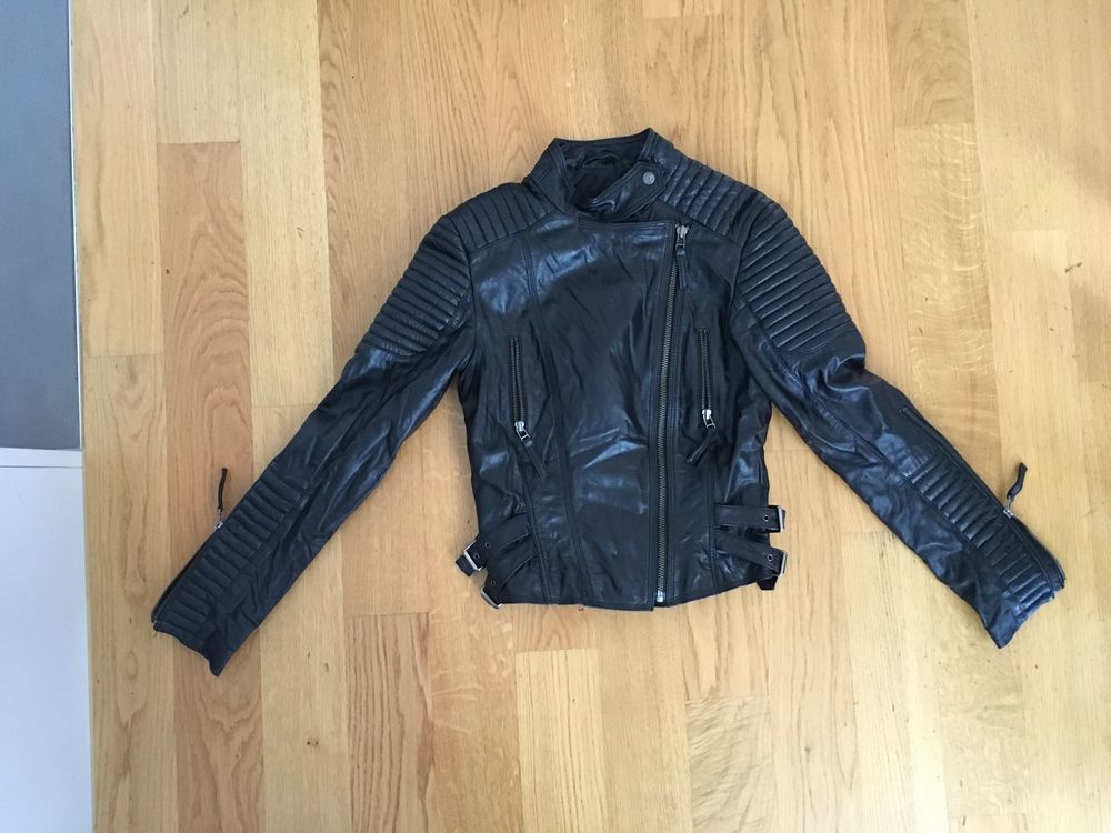 Lederjacke NEU Cigno Nero 34 NEU schwarz | Kaufen auf Ricardo