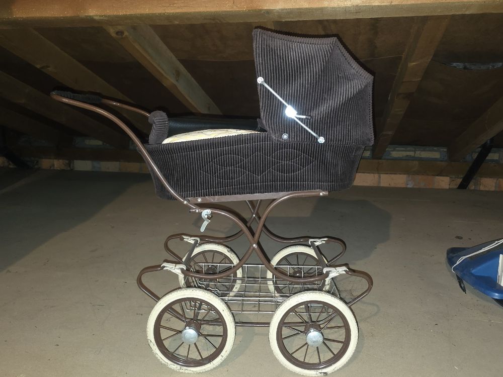 IVITA Deluxe Puppenwagen Fr Babypuppen  Klappbar, Hhenverstellbar, Rosa,  Mit Korb Kinderbuggy Bis 25 Kg