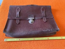 Serviette porte-documents vintage en cuir marron 40cm 💼