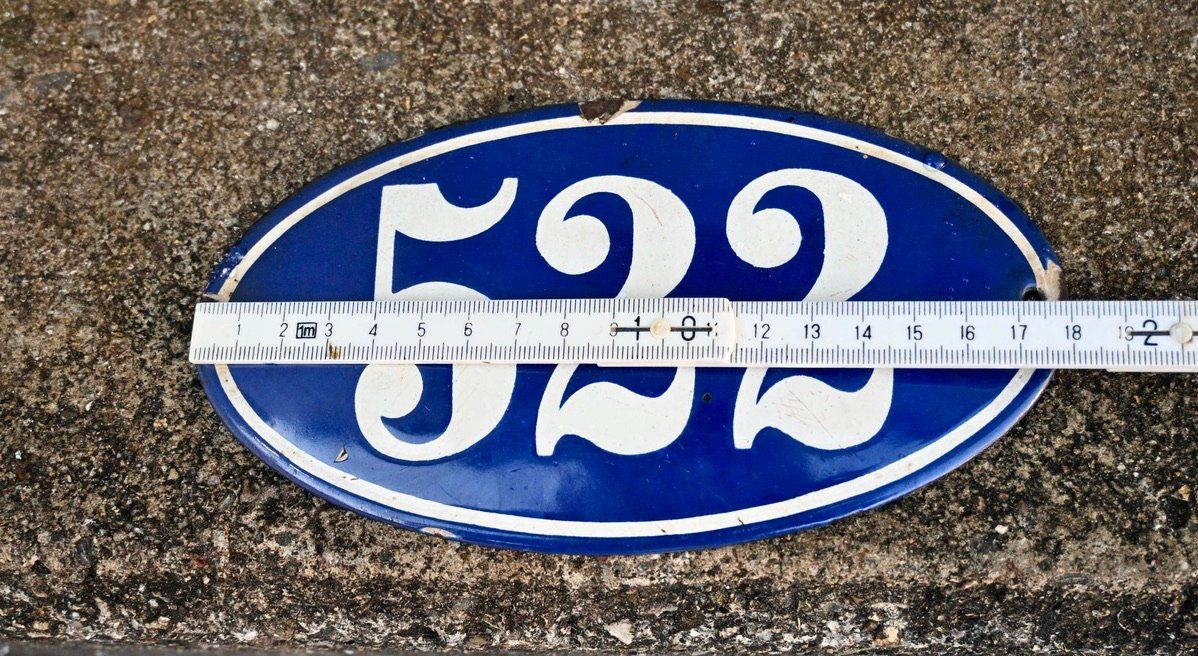 Insegne: antik Emailschild Hausnummer 522 emaille oval – Usato da Pfaffhausen venduto da mono_rec 1