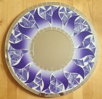 Handgemachter Mosaik Spiegel, violett, Wandspiegel