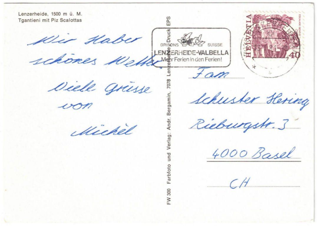 Cartoline postali: Lenzerheide - Skilift Scalottas – Usato da Binningen venduto da Mountainrider 1