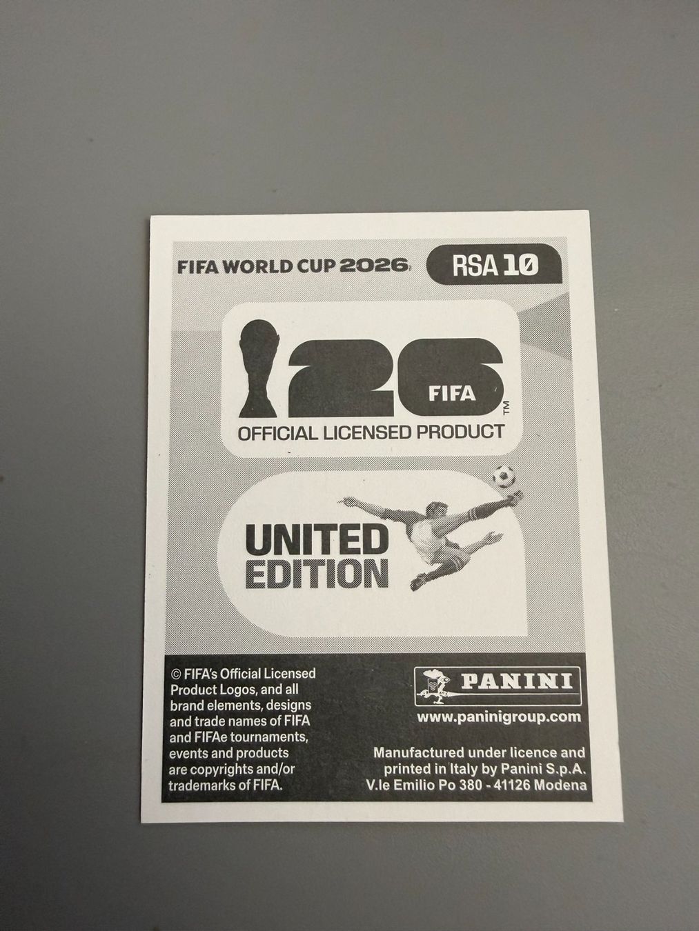 Panini Carte collezionabili: Panini Nkosinathi Sibisi RSA10 – Usato da Liebefeld venduto da Ronaldo-1996 1