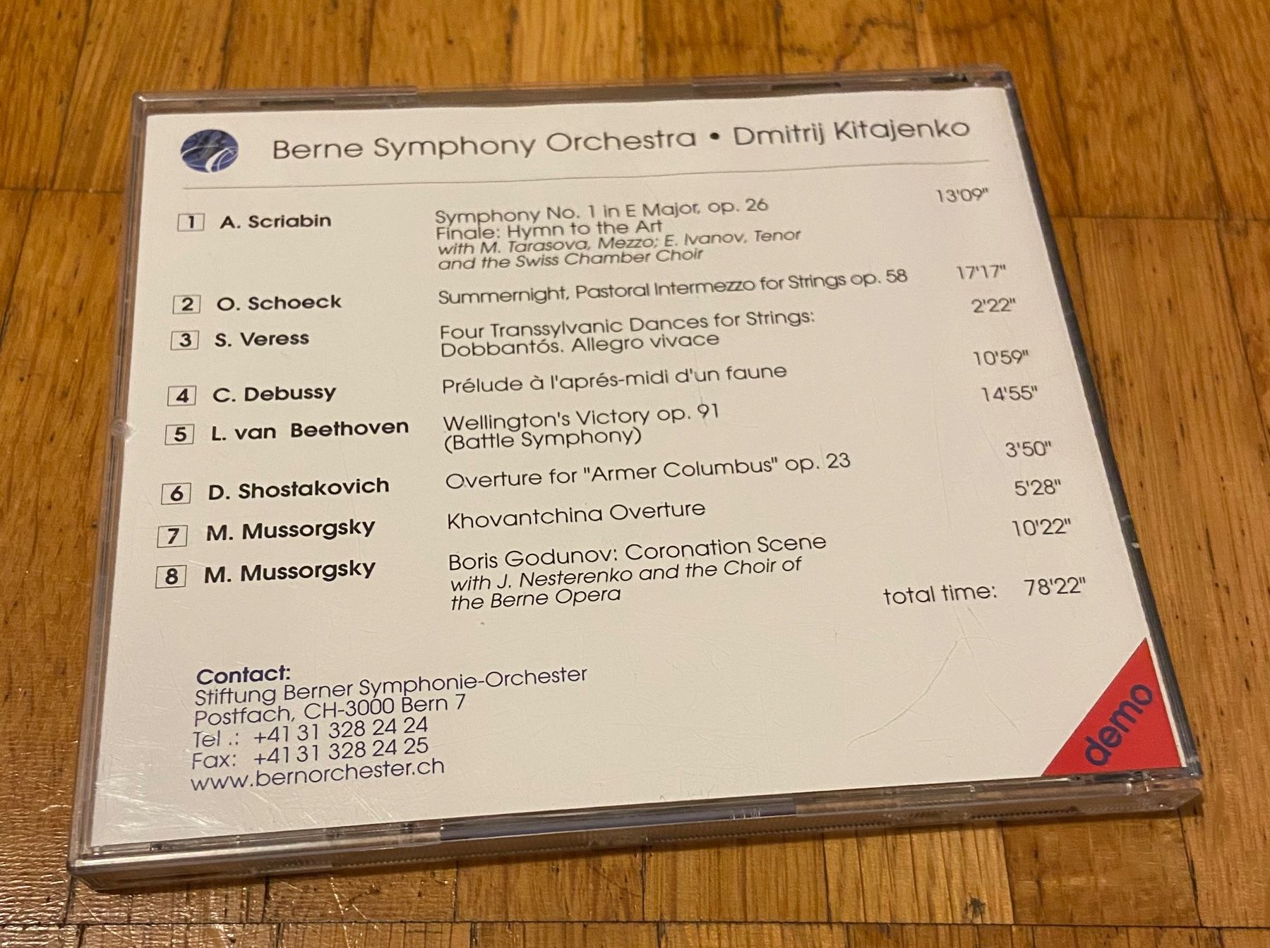 CDs: BERNE SYMPHONY ORCHESTRA • HYMN TO THE ART CD – Gebraucht aus Luzern von Lycka 1