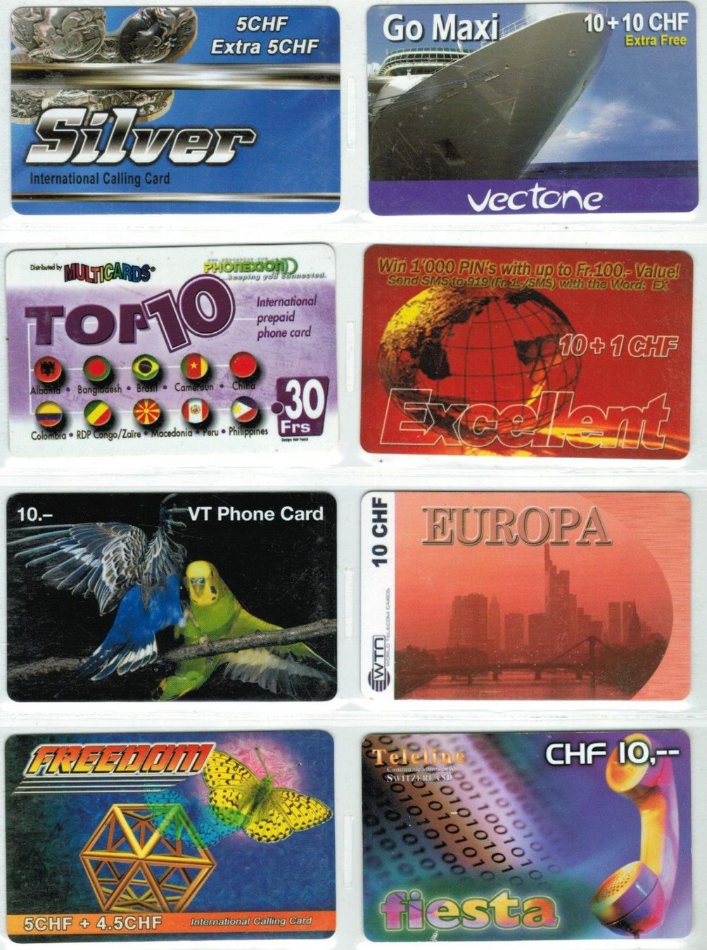Cartes de téléphone: 8 Prepaid Telefonkarten Schweiz – D'occasion à Zürich par Tolima194