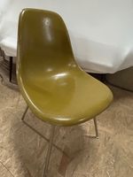 Stuhl vintage Eames Fiberglass, H-Base, gelb