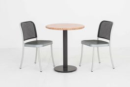 Runder Bistrotisch aus Lotto Rosso Marmor