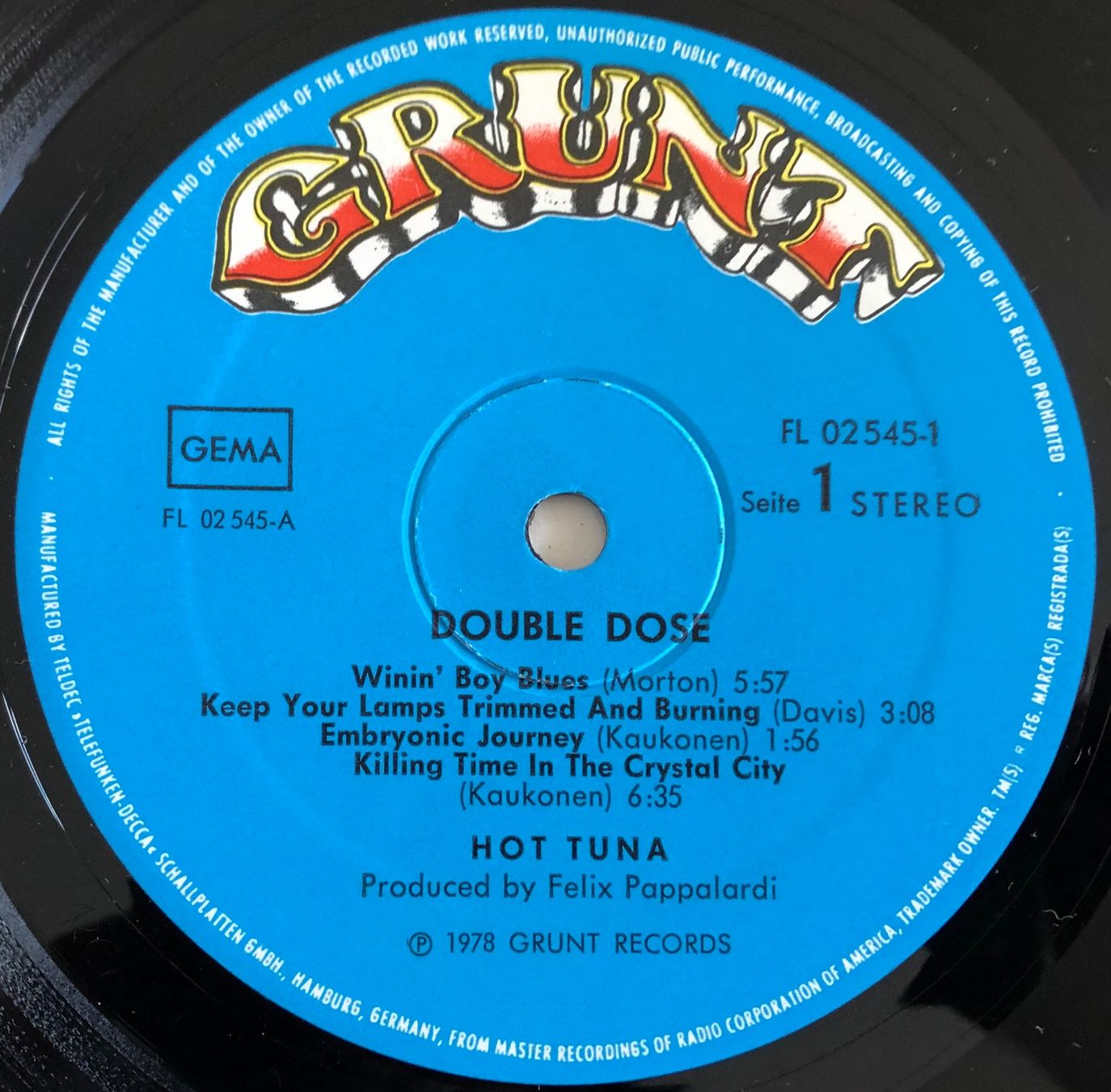 Dischi in vinile: HOT TUNA - DOUBLE DOSE – Usato da Poliez-Pittet venduto da Newtown-Records 2