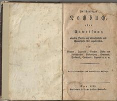 Berner Kochbuch 1823 rar!