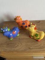 3 Tirelires Vaches Colorées, Décoration Chambre Enfant