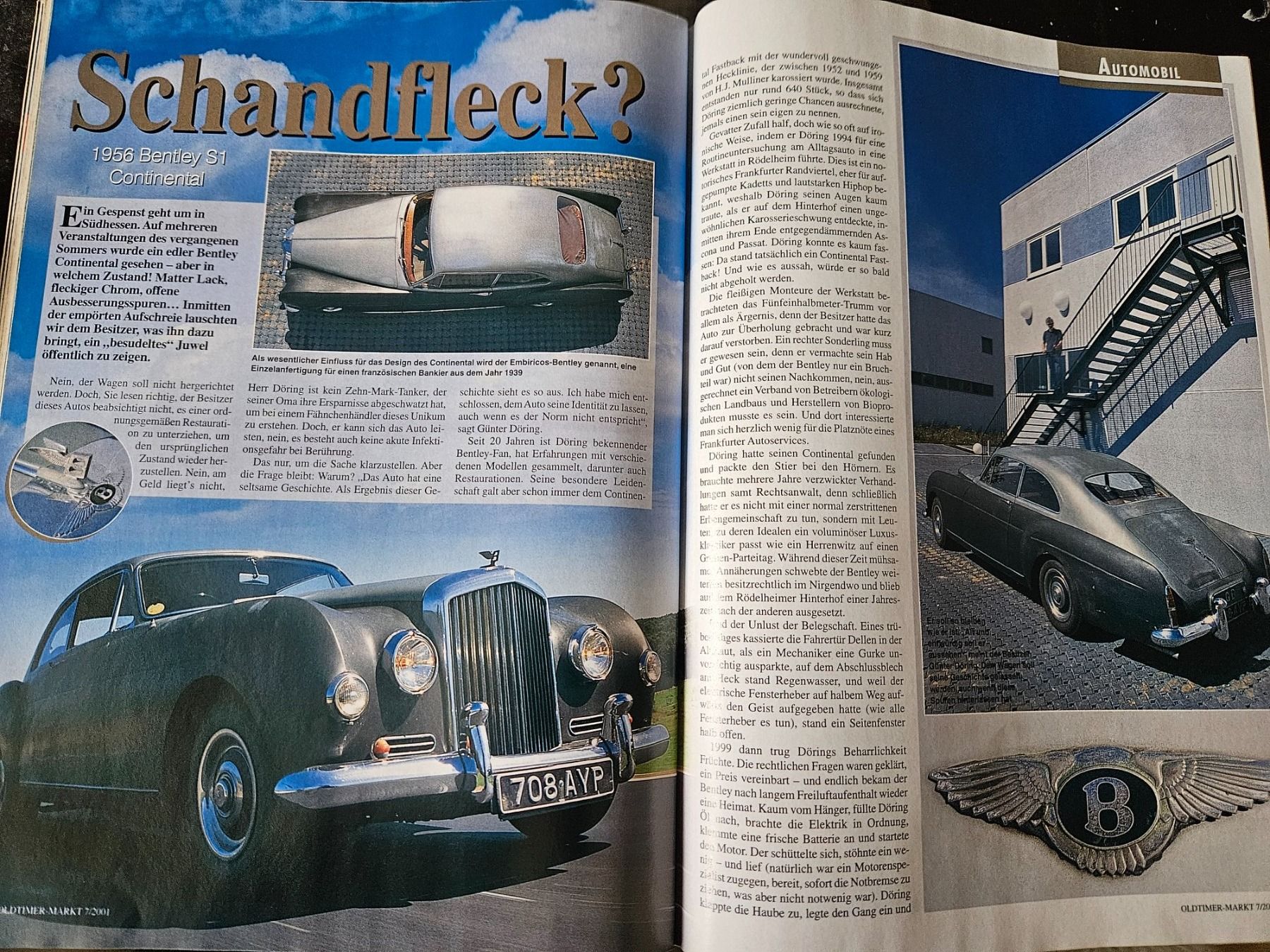 Bentley Sonstiges Fahrzeugzubehör: Oldtimer Markt 7/01 Alfa 33 Citroen DS ID Karmann xa – Gebraucht aus Flawil von sr1_f6st 7