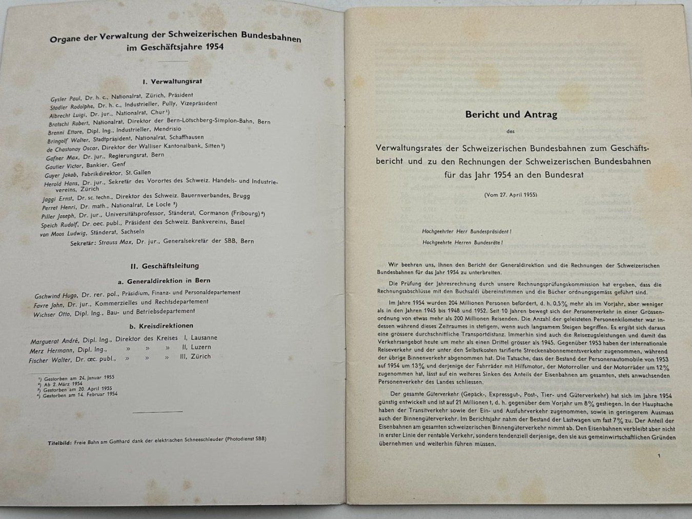 Zeitschriften & Magazine: SBB Geschäftsberichte 1954 & 1957 - Schweizer Bahngeschichte – Gebraucht aus Luzern von Lager6640 9