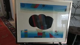 Abstrakte Kunst im Rahmen, Original, Wanddekoration! Top