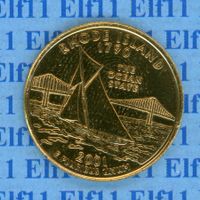 USD___0.25 2001D Rhode Island 1790 unz 1/4 Dollar