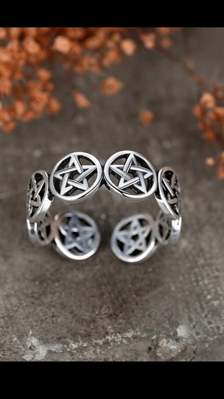 Anelli: Ring mit Pentagramm(One Size) /  Nr.3 – Nuovo (secondo la descrizione) da Gams venduto da Mariawicca