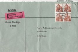 Eilsendung, Express, 1950, Viererblock, Olten